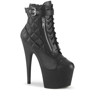 ADORE-700-05 18 cm pleaser magassarkú bokacsizma fekete