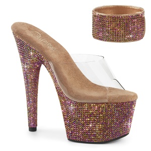 Bronz 18 cm 712RS pleaser magassarkú boka mandzsetta strass platform