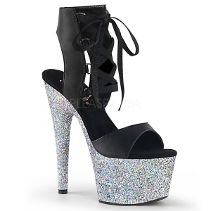 Ezüst 18 cm ADORE-700-14LG Glitter platform cipők a magassarkű