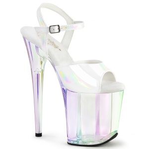 Fehér 20 cm FLAMINGO-809HT Hologram platform magassarkű női