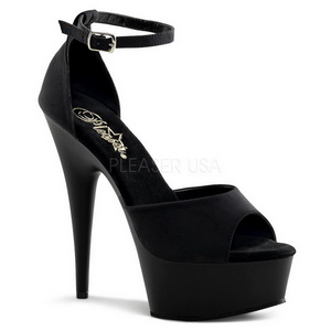 Fekete 15 cm DELIGHT-618PS női cipők magassarkű