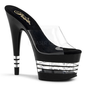 Fekete 18 cm Pleaser ADORE-701LN Platformos Magassarkú Papucs