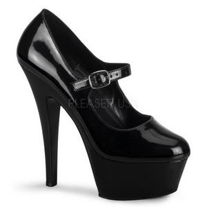 Fekete Lakk 15 cm KISS-280 női cipők magassarkű