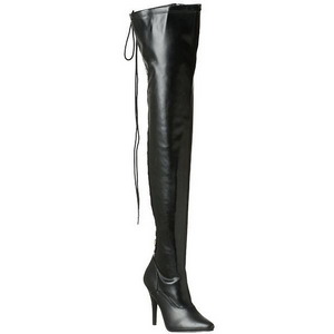 Fekete Matt 13 cm SEDUCE-3063 Magassarkú Combcsizma