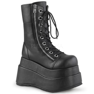 Fekete Műbőr 11,5 cm BEAR-265 Demonia Bokacsizma Platform