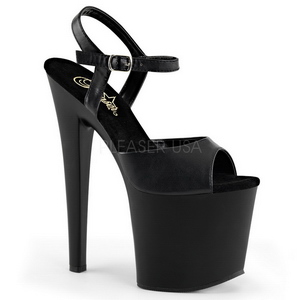 Fekete Műbőr 19 cm Pleaser TABOO-709 Magassarkú Platform