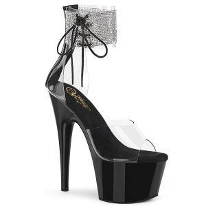 Fekete strass 18 cm ADORE-724RS-2 pleaser magassarkú boka mandzsetta