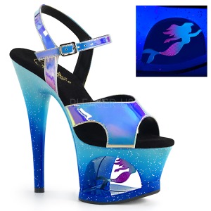 Kék 18 cm MOON-711MER Neon platform magassarkú női