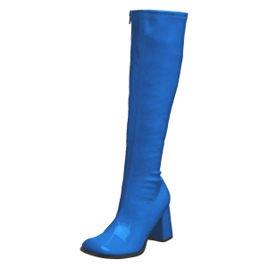 Kék csizmák lakkbőr GOGO-300 női csizma magassarkű a férfi