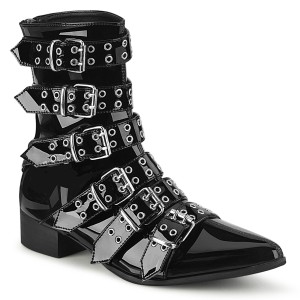 Lakk WARLOCK-70 demonia bokacsizma - férfi winklepicker bokacsizma 6 csat