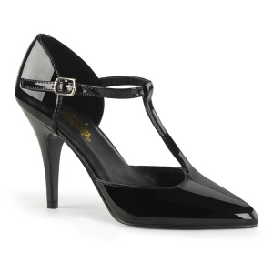 Lakkbőr 10 cm VANITY-415 pleaser körömcipő magassarkú fekete