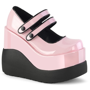 Lakkbőr 13 cm VOID-37 alternatív cipők platformos rózsaszín
