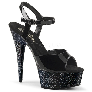 Lakkbőr 15 cm Pleaser DELIGHT-609MG csillámos magassarkű cipők