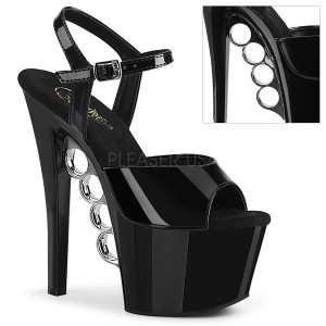 Lakkbőr 18 cm KNUCKS-709 platform pleaser magassarkú