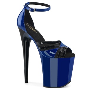 Lakkbőr 20 cm FLAMINGO-884 kék pleaser cipők a magassarkú