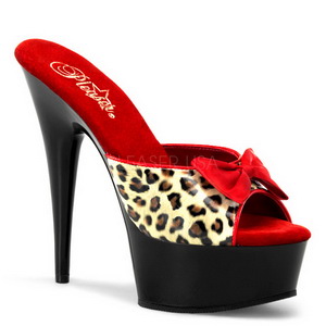 Leopárd 15 cm Pleaser DELIGHT-601-6 Platform Papucs