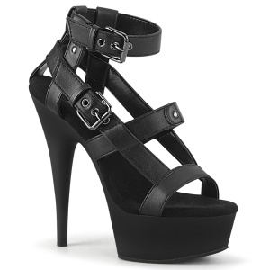 Műbőr 15 cm DELIGHT-637 platform pleaser gladiátor szandál