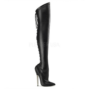 Műbőr 16 cm DAGGER-3060 hosszú csizma magassarkú