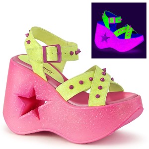 Neon 13 cm DemoniaCult DYNAMITE-02 Platform Éksarkú Szandál