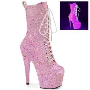 Neon glitter 18 cm ADORE-1040IG platformos magassarkú bokacsizma