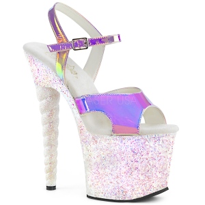 Opál 18 cm UNICORN-711LG csillámos magassarkú cipők