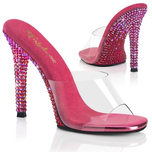 Pink papucs 11,5 cm GALA-01DMM strass tűsarkú papucs