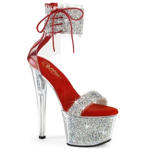 Piros 18 cm SKY-327RSI pleaser magassarkú boka mandzsetta strass