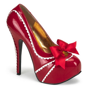 Piros Lakk 14,5 cm Burlesque TEEZE-14 női cipők magassarkű