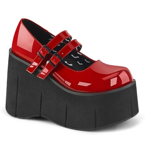 Piros Vegan 11,5 cm DemoniaCult KERA-08 platform mary jane körömcipők