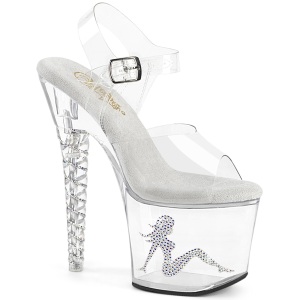 Platform Perspex 18 cm UNICORN-708TGRS pleaser magassarkú cipő átlátszó