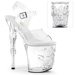 Platform koponya 20 cm RAPTURE-808 pleaser magassarkú cipő átlátszó