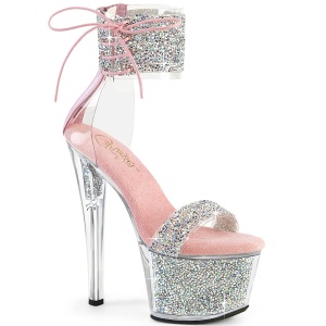 Rozsaszin 18 cm SKY-327RSI pleaser magassarkú boka mandzsetta strass