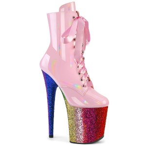 Rozsaszin glitter 20 cm FLAMINGO-1020HG rúdtánc cipő - platform bokacsizma