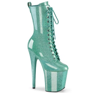 Türkiz glitter 20 cm platformos magassarkú bokacsizma