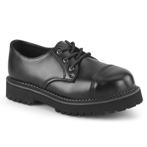 Valódi bőr RIOT-03 demoniacult cipő - unisex acél lábbeli punk cipő