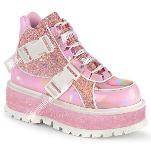 Vegan 5 cm SLACKER-50 alternatív glitter cipők platformos rózsaszín