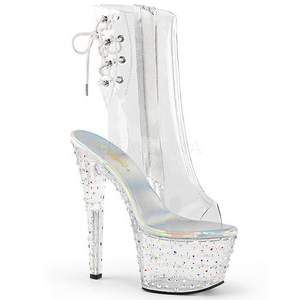 Átlátszó 15 cm STARDANCE-1018C-7 női platform bokacsizma