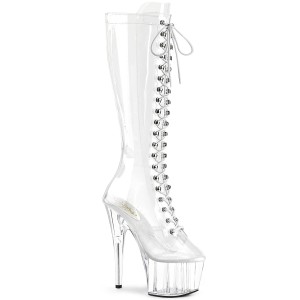 Átlátszó 18 cm ADORE-2020C platform magassarkú csizma