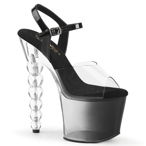 Átlátszó 18 cm BLISS-7082 Gyöngyös platform magassarkú női