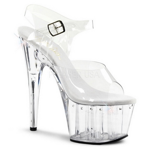 Átlátszó 18 cm Pleaser ADORE-708LS Magassarkú Platform