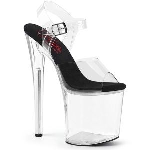 Átlátszó 20 cm NAUGHTY-8082 Akril platform magassarkú női