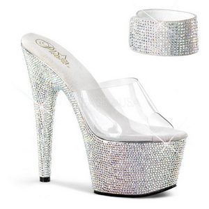 Átlátszó Strasszköves 18 cm BEJEWELED-712RS Platform Szandál Magassarkú