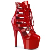 ADORE-1013MST 18 cm pleaser magassarkú bokacsizma piros