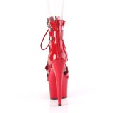 ADORE-1013MST 18 cm pleaser magassarkú bokacsizma piros