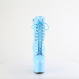 ADORE-1020 18 cm pleaser magassarkú bokacsizma kék
