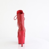 ADORE-1020 18 cm pleaser magassarkú bokacsizma piros