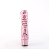 ADORE-1020HG - 18 cm pleaser magassarkú bokacsizma hologram rózsaszín