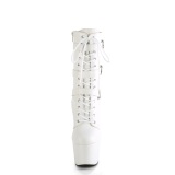 ADORE-1043 - 18 cm platform bokacsizma magassarkú vegan fehér