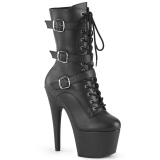 ADORE-1043 - 18 cm platform bokacsizma magassarkú vegan fekete