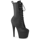 ADORE-1049WR - 18 cm platform bokacsizma magassarkú vegan fekete